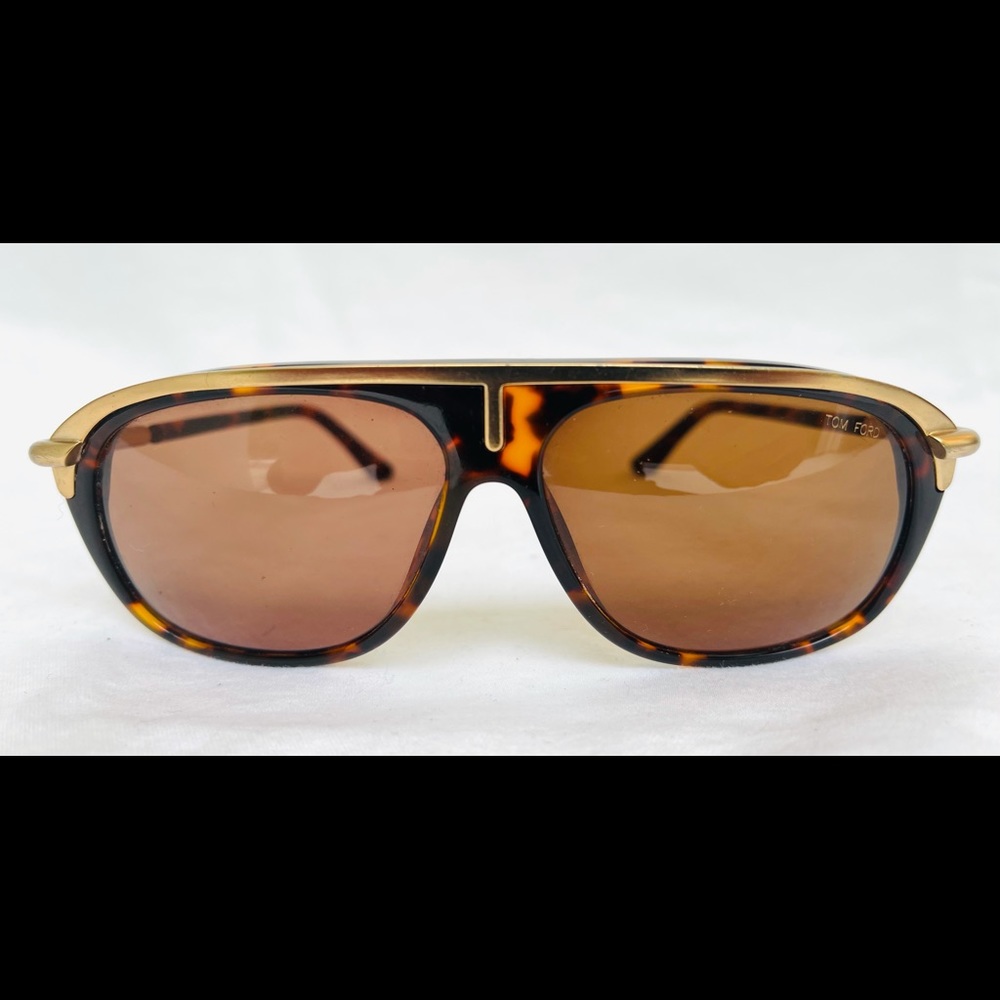 Tom Ford Tortoiseshell Sunglasses with Gold Trim